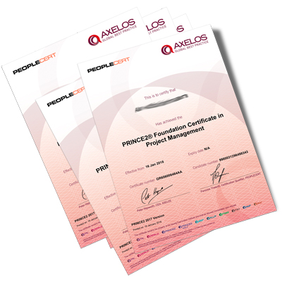 prince2 foundation axelos peoplecert certifikát